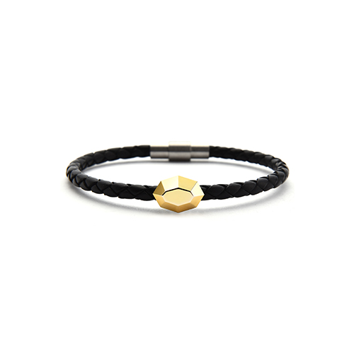 SWEET BRICK-8 leather bracelet(Yellow Gold)_MEN
