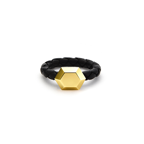 SWEET BRICK-6 leather ring(Yellow Gold)_MEN
