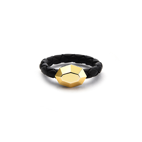 SWEET BRICK-8 leather ring(Yellow Gold)_MEN