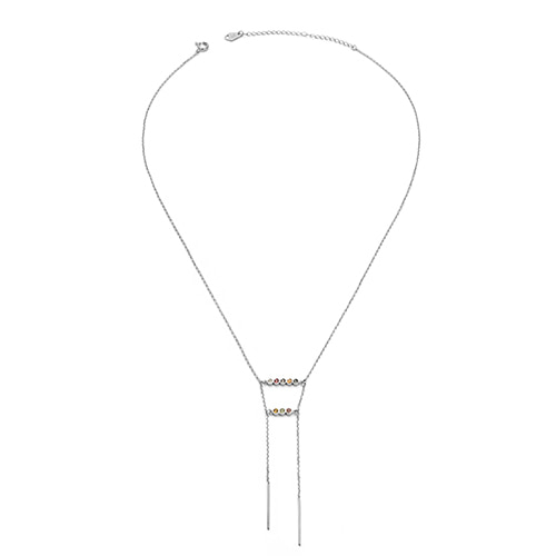 SUNSHINE drop necklace(White Gold)