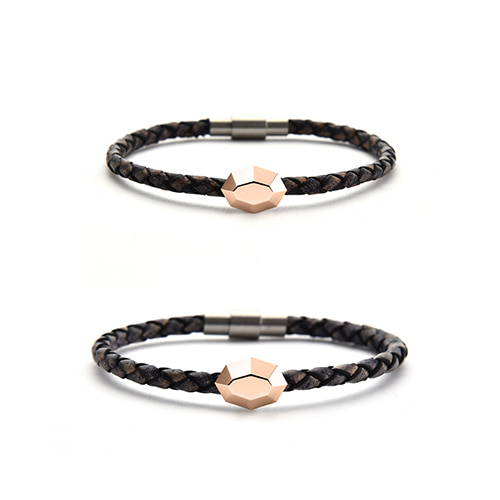 SWEET BRICK-8 Leather Bracelet(Rose Gold) for COUPLE