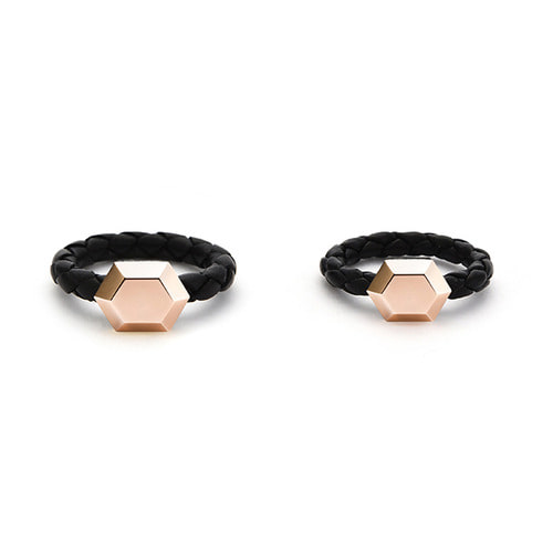 SWEET BRICK-6 Leather Ring(Rose Gold) for COUPLE