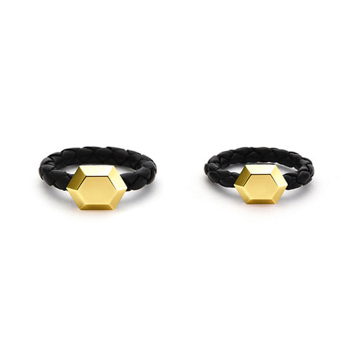 SWEET BRICK-6 Leather Ring(Yellow Gold) for COUPLE